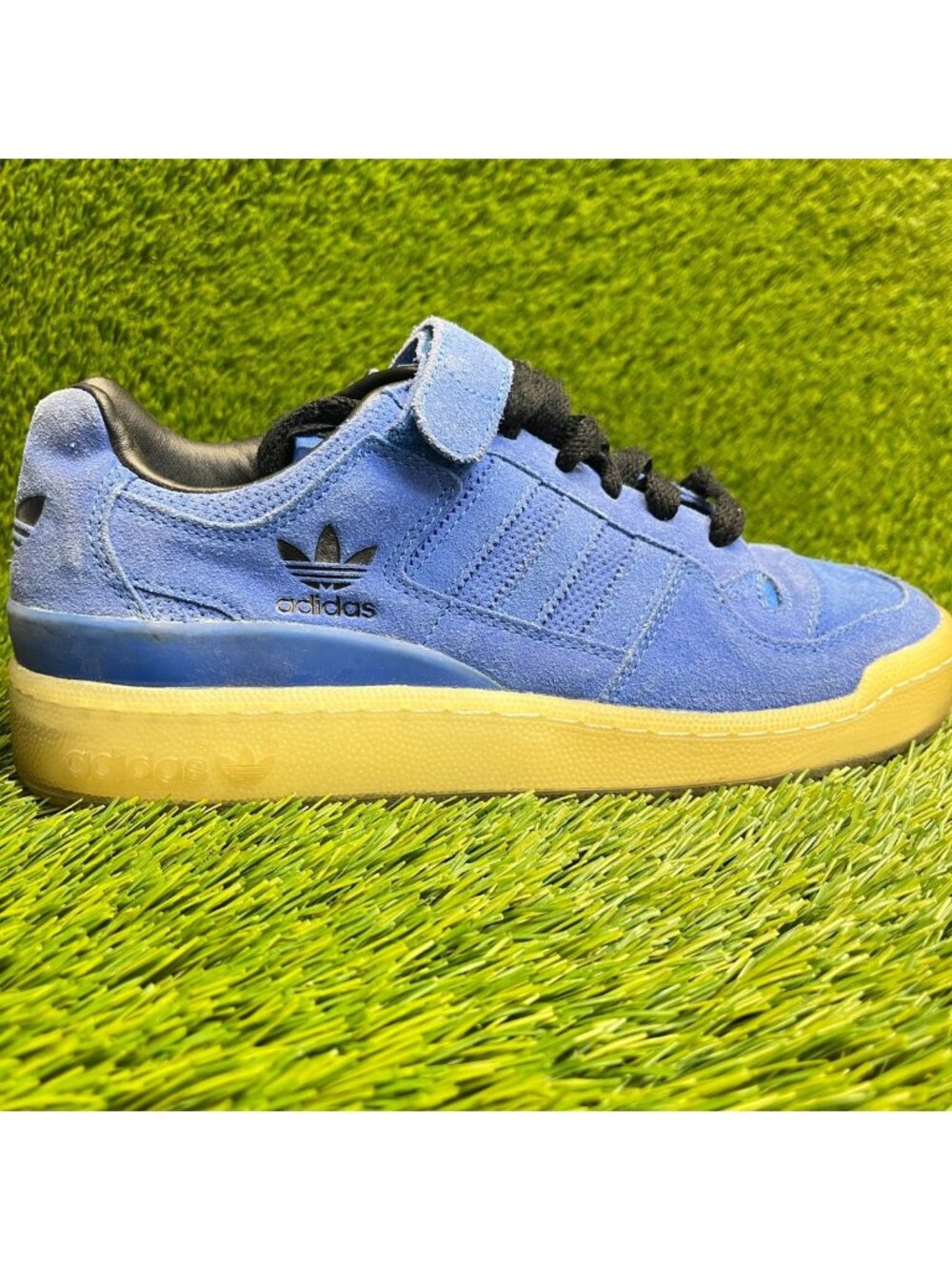 Adidas Forum Low Mens Size 7 Blue Black Athletic Suede Walking Shoes Sneakers
